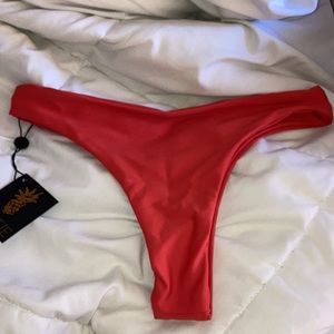 Red Cheeky Bikini Bottom- Skatie